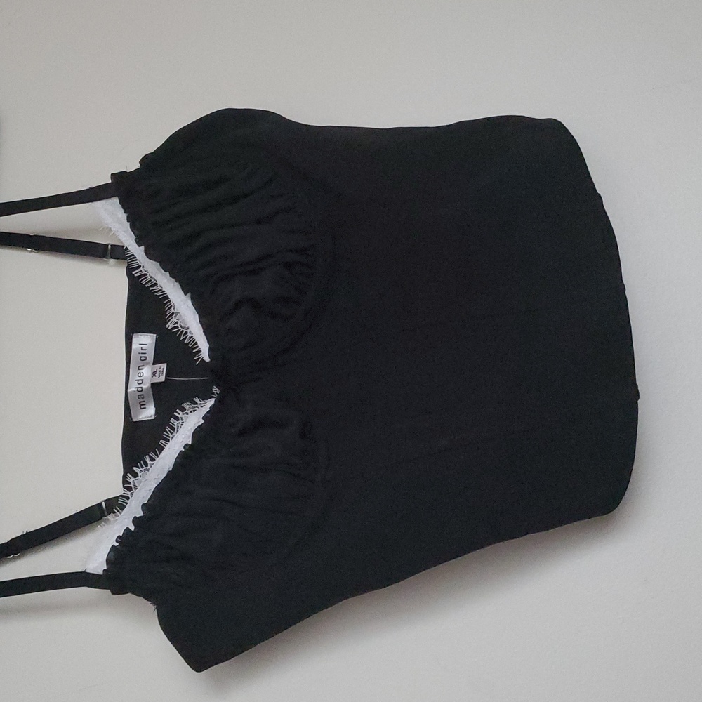 *NWT* Madden Girl's Black and White Peek A Boo Lace Bustier - Picture 8 of 16